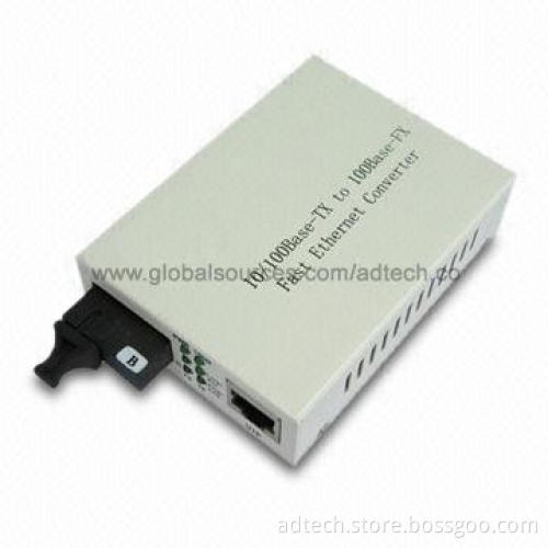 Media Converter, Compliant with IEEE802.310Base-T, IEEE802.3U, and 100Base-TX/FX Standards